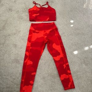 Aerie Red and Orange Camo Athleisure Set